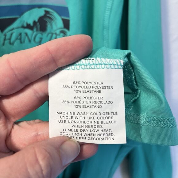 Hang Ten Surf Shirt Long Sleeve Men's Size XL Teal UV Protection/UPF 50+ - Picture 4 of 7